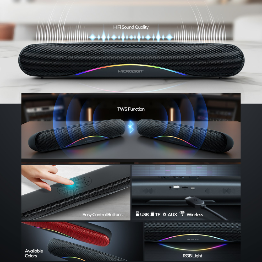 MicroDigit MS351BS Portable Bar Speaker, TWS Bluetooth - Image 3