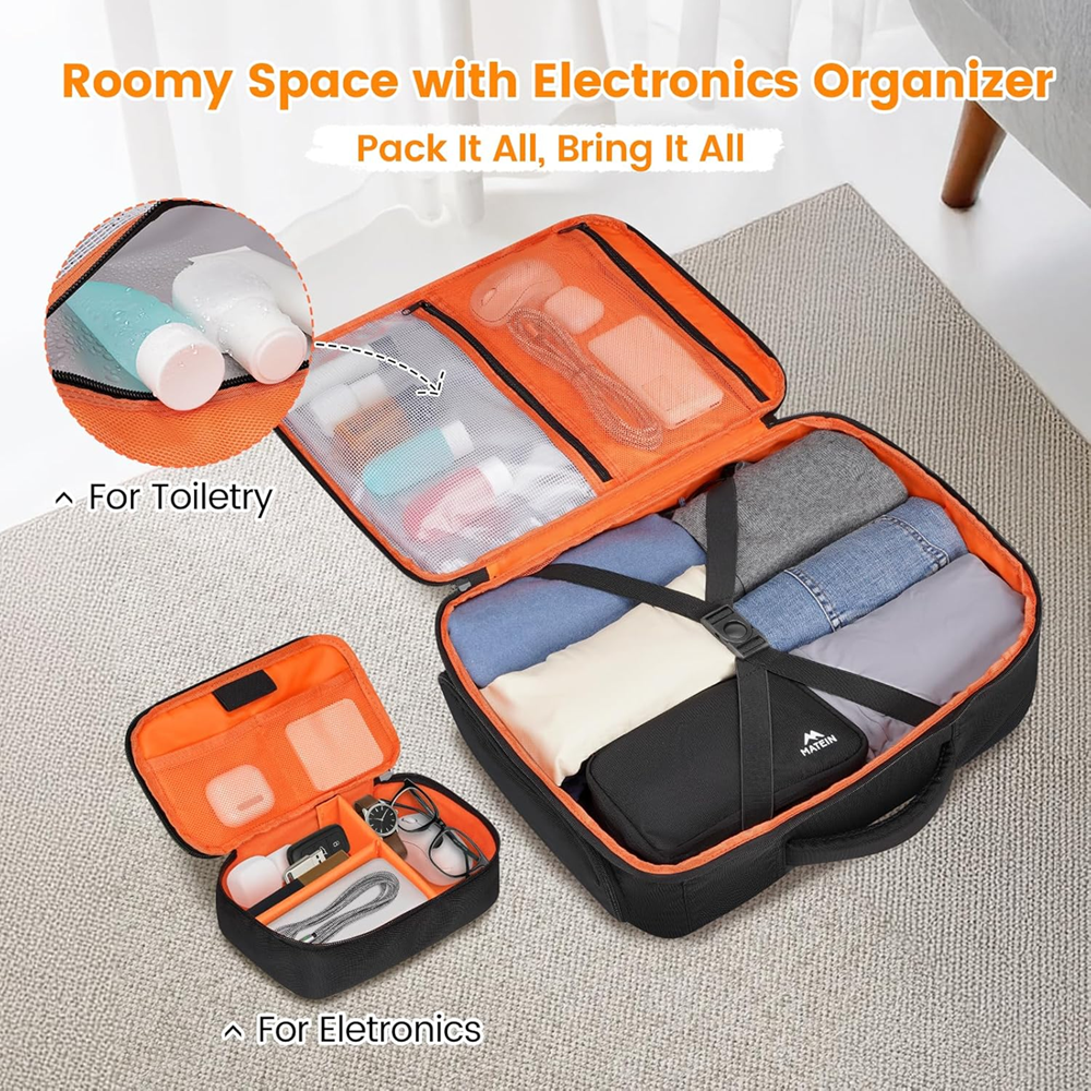 Matein 673800 17" Travel Laptop Backpack with Shoe Compartment Bag, Black - Image 8