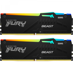 Kingston 16GB 5600MHz DDR5 Fury Beast RGB Desktop RAM Kit CL40, (8GB x2)