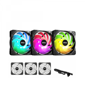 MSI MAG Max F12A-3 120mm Cooling Fan (3-Pack, Black)