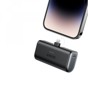 Anker 1645 Nano Power Bank (12W, 5000mAh, Built-In Lightning Connector) Black, A1645H11