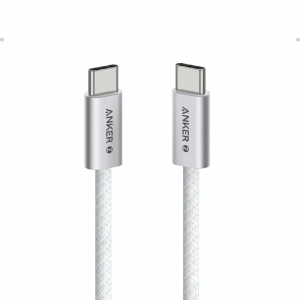 Anker 8060 Zolo USB-C to USB-C 240W Braided Fast Charging Cable, 3.3ft - 1m White, A8060H21