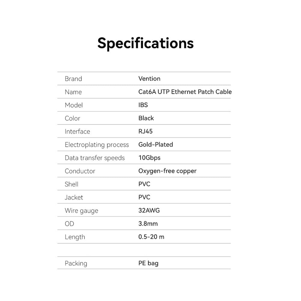 Vention IBSBI Cat6A Rotatable UTP Ethernet Patch Network Cable 10Gbps - 3m - Image 7