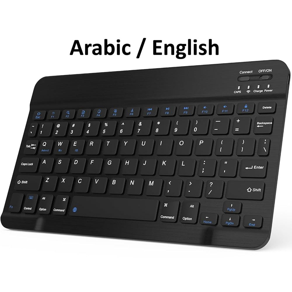 Bluetooth Ultra-Slim Compact Keyboard Rechargeable, Arabic/English